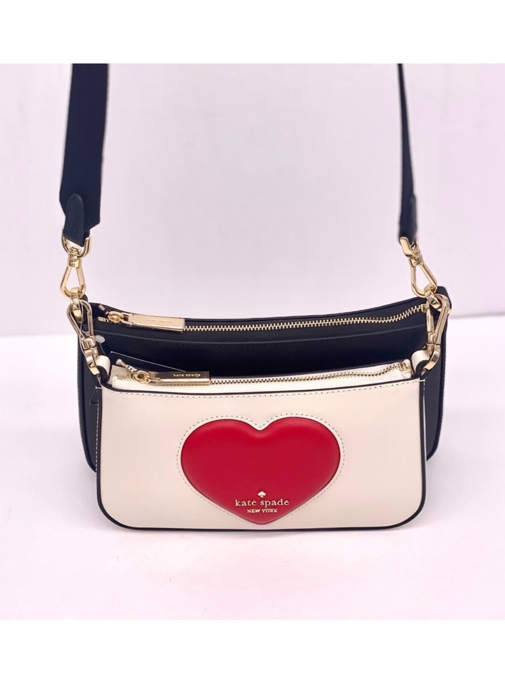 Kate Spade 2 in 1 Duet Puffy Heart Crossbody Bag NWT - Picture 6 of 14